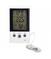 Termometro digital Con Bulbo 2 Temperaturas In y Out Humedad y Reloj DT-2