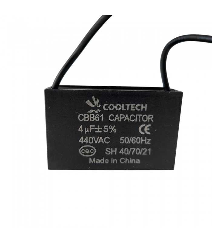 Capacitor de Marcha Cuadrado 4uf - Cables - COOLTECH
