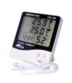 Termometro digital Con Bulbo 2 Temperatura In y Out Humedad y Reloj TGF-198