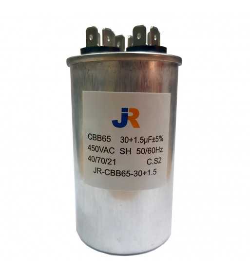 Capacitor de Marcha DUAL Aluminio 30+1,5 uf - JR
