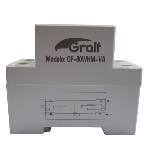 Medidor Monofasico De Consumo En kWh 300V 60A Riel Din Gralf GF-60WHM