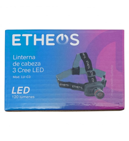 Linterna de cabeza 3 Cree LED 120lm 100mtrs Etheos LU-C3