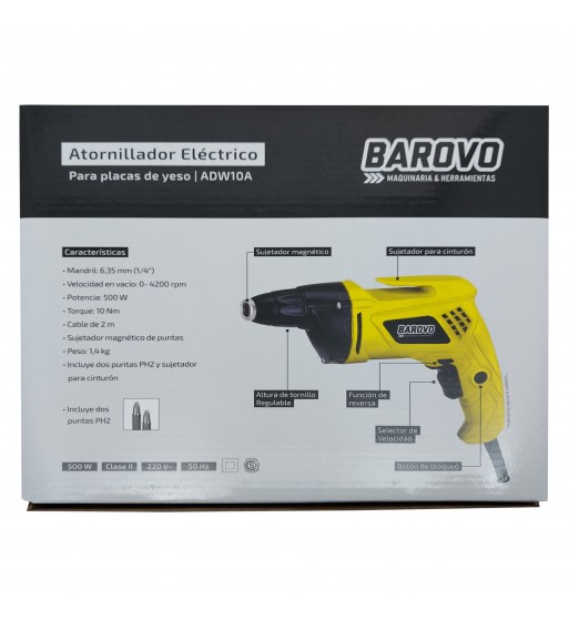 Atornillador eléctrico para placas de yeso Barovo