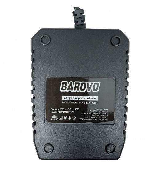 Cargador para baterías de ion litio Barovo