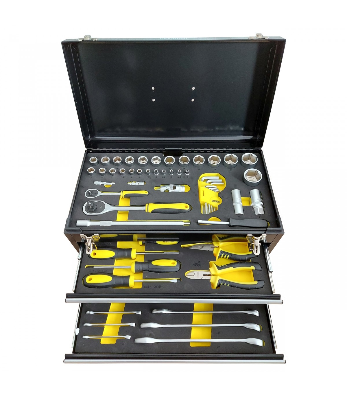 Caja de herramientas metálica de 90 piezas - Barovo JU901412